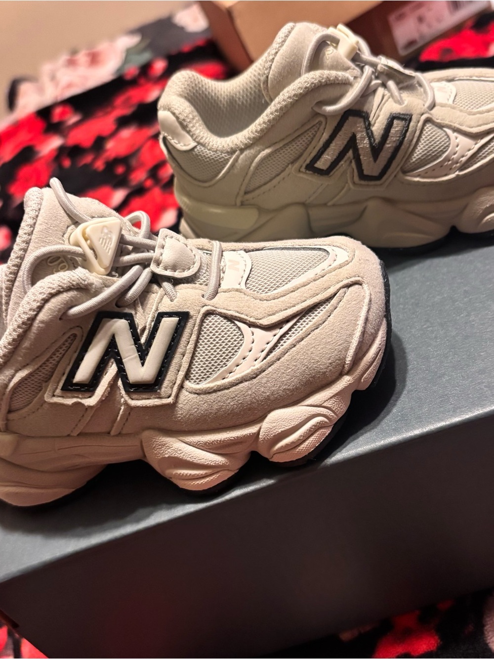 New Balance Kids Cream/Black Chunky Sneaker